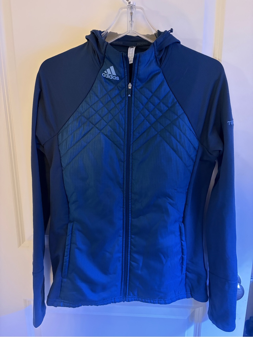 Women’s Adidas Women's Blue Quilted Hooded golf Jacket